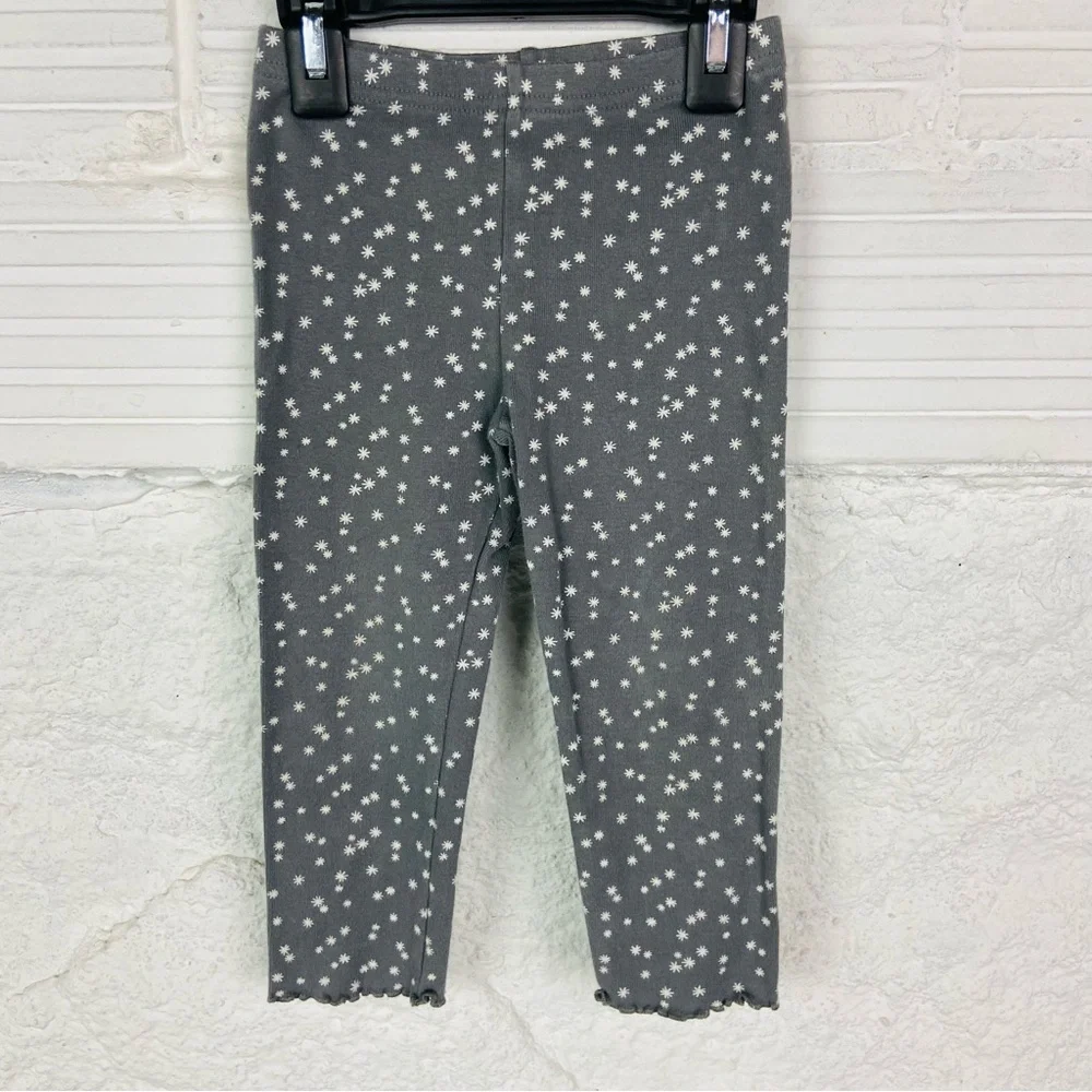 GYMBOREE Gray Floral ruffles bottoms Kids cotton Leggings size 2T